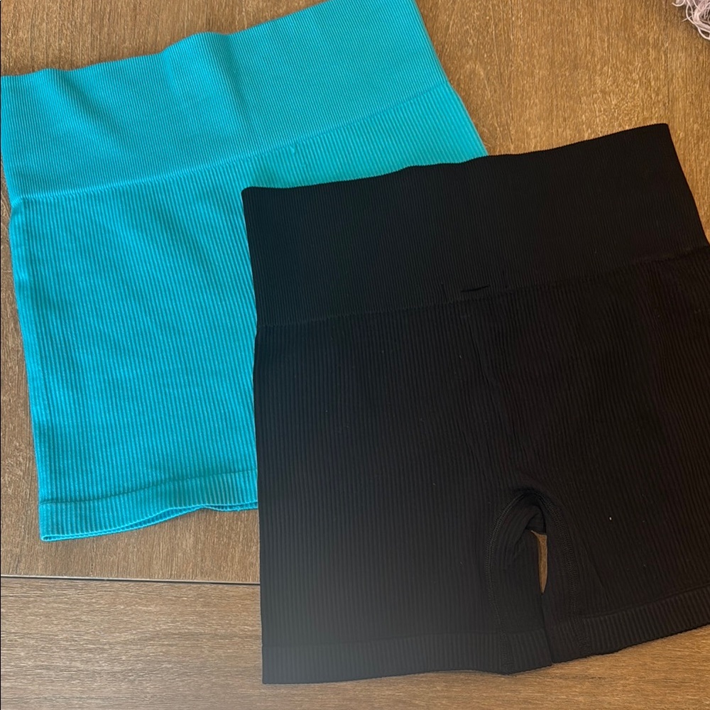 Colsie Black and Blue Bike Shorts Athletic Style